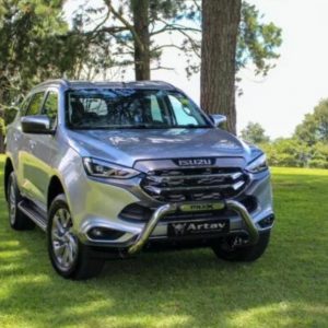 Isuzu MU-X PDC Stainless Nudge Bar with Branded Injection Mould