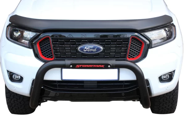Ford Ranger Nudge Bar Black Stainless Stormtrak PDC 2016-2022