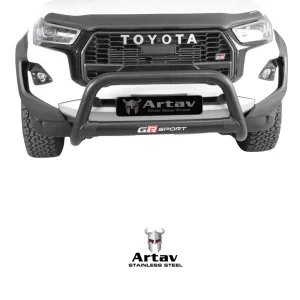 Toyota Hilux GR-S3 (GR Sport) Nudge Bar Black (Includes Top Support Brackets) 2024>
